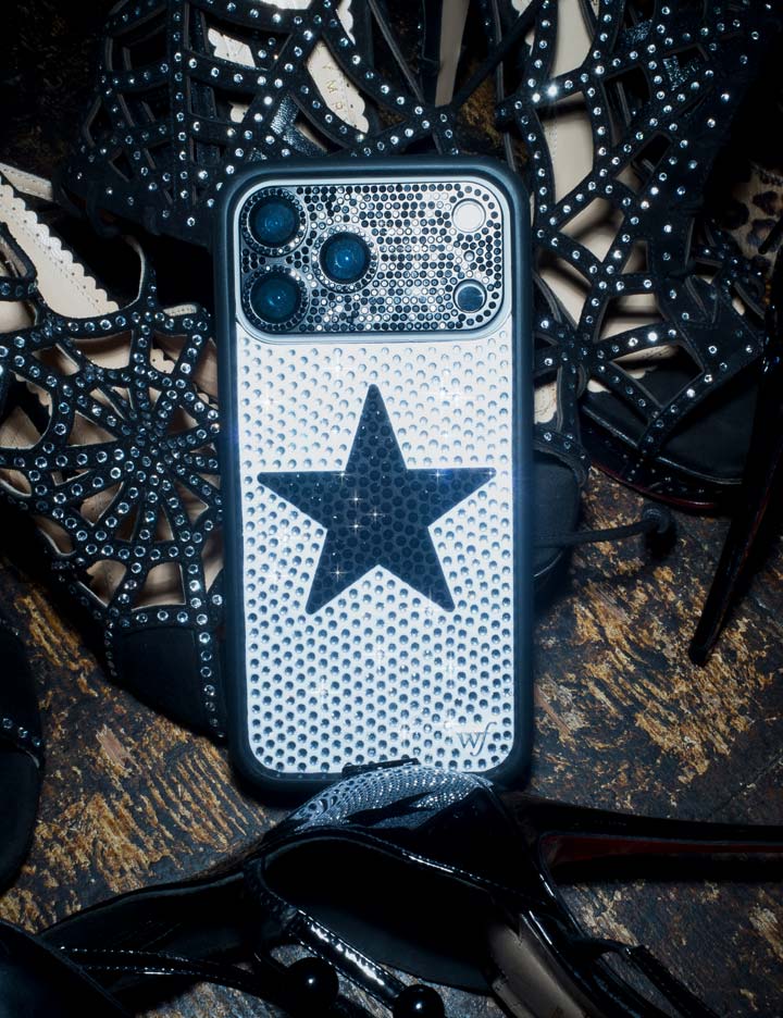 Rhinestone Star | White and Black iPhone Case