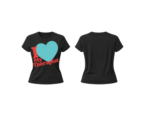 I <3 MY THERAPIST BABY DOLL TEE BLACK