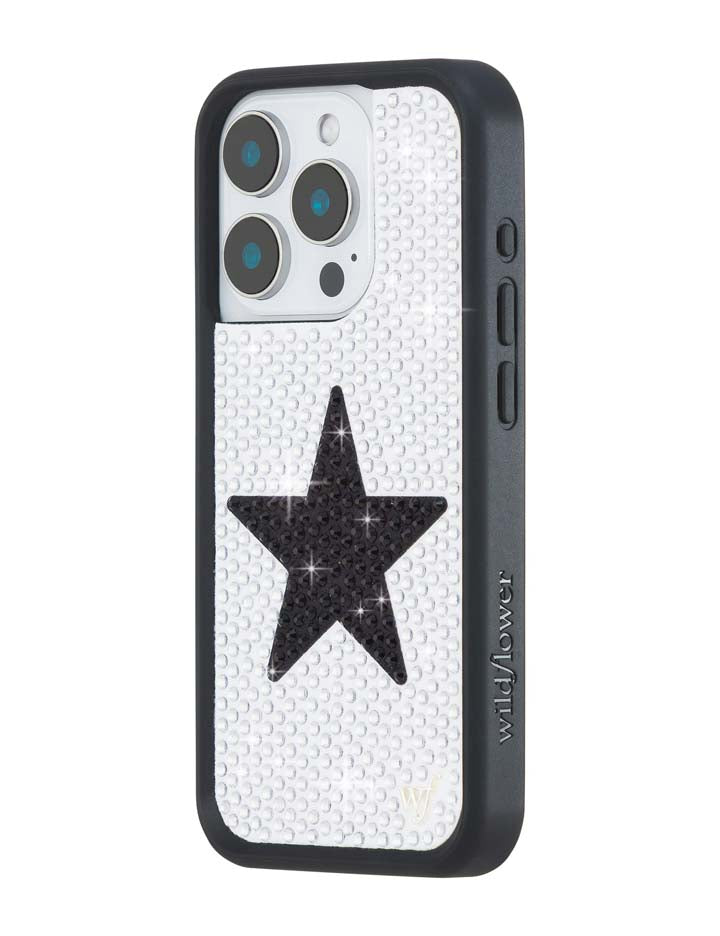 Rhinestone Star | White and Black iPhone Case