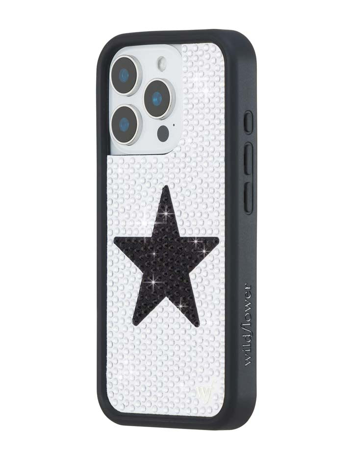 Rhinestone Star | White and Black iPhone Case