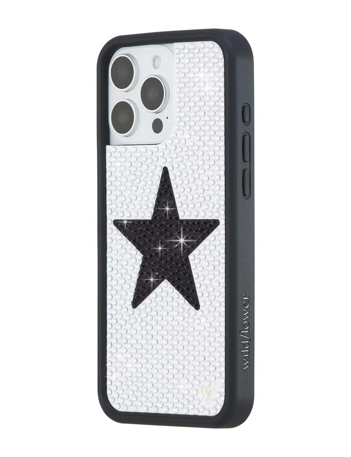 Rhinestone Star | White and Black iPhone Case