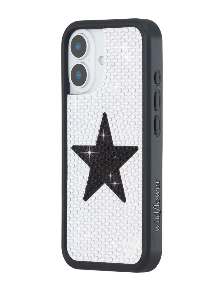 Rhinestone Star | White and Black iPhone Case